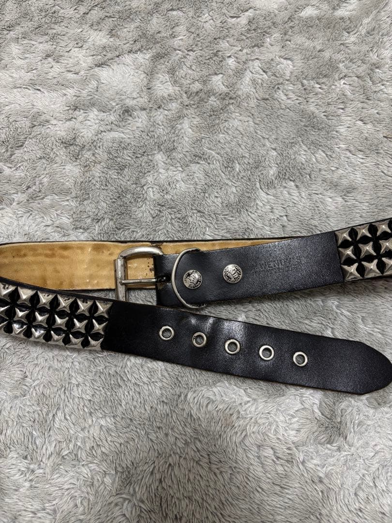 WENDY'S フットザコーチャースタッズレザーベルト M