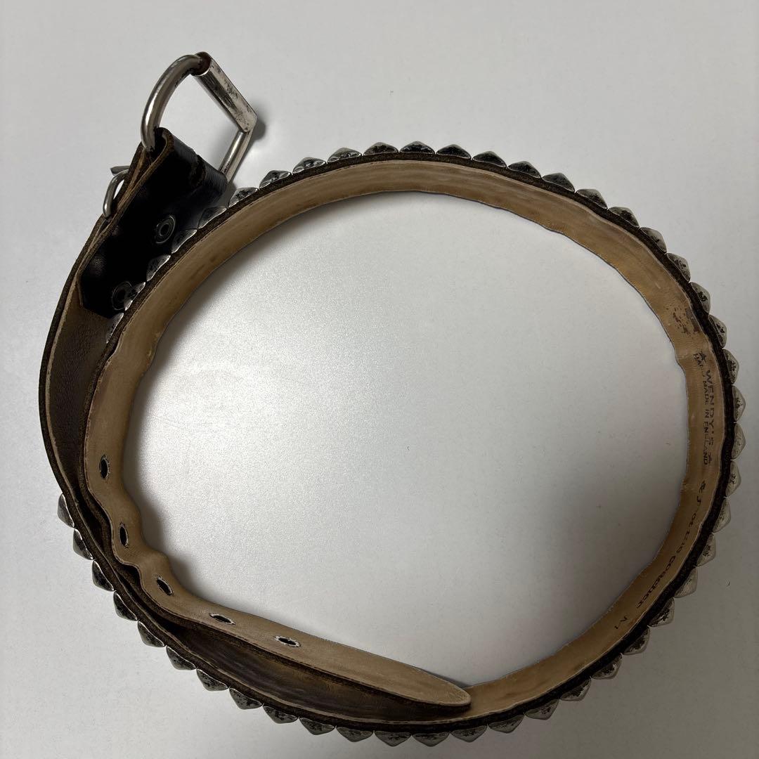 WENDY'S フットザコーチャースタッズレザーベルト M