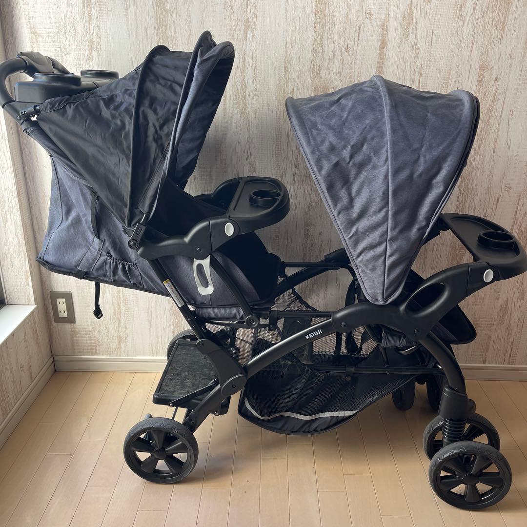【美品、送料込み】カトージ 二人乗りベビーカー 二人でゴーDX