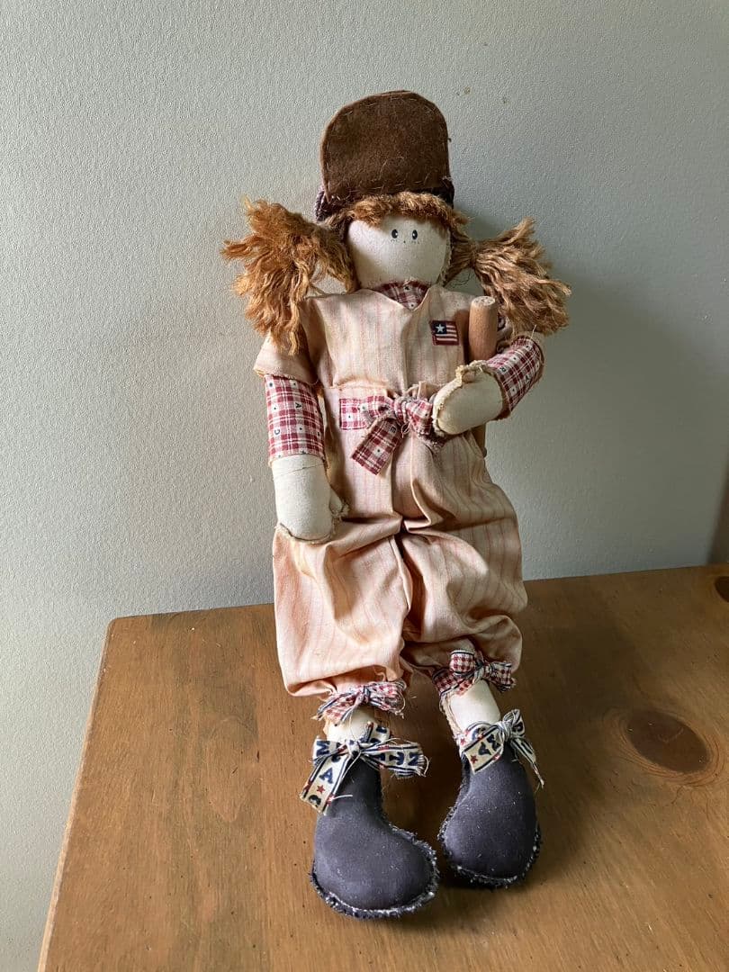 【手作り】カントリードール　ベースボール少女　オリジナルキャラクター