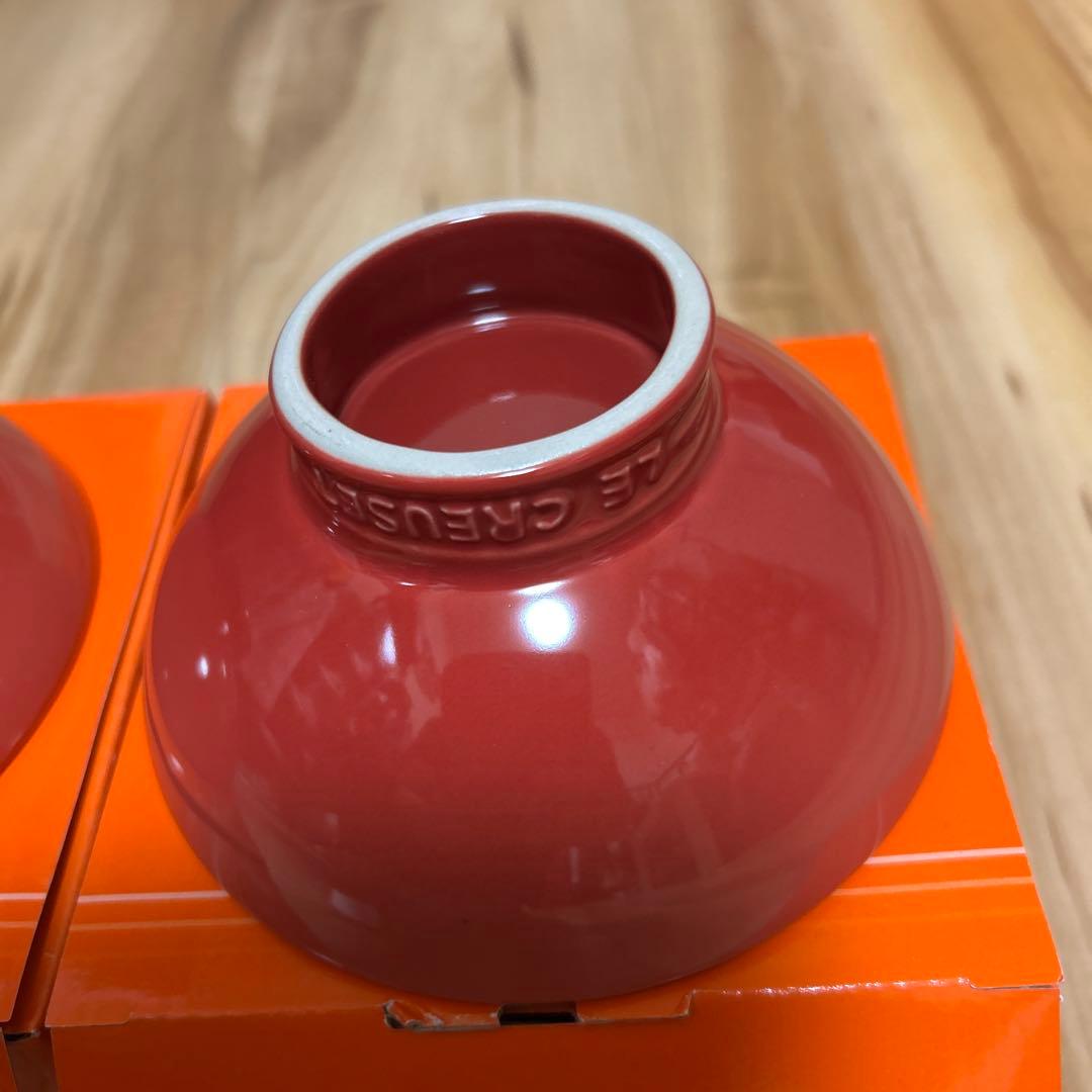 新品未使用・ルクルーゼ・お茶碗・コンソメレッド