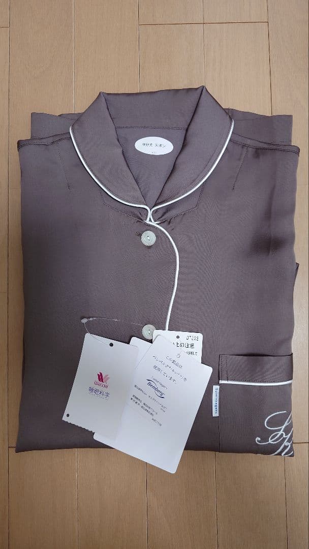 ワコール　睡眠科学　レディースパジャマ　半袖９分丈　Ｍサイズ　ブラウン