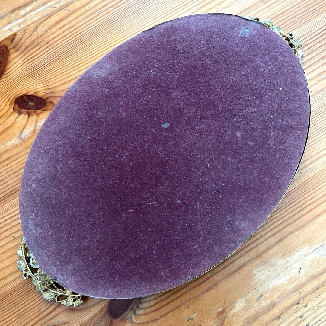 アメリカ　ヴィンテージ　薔薇装飾ミラー