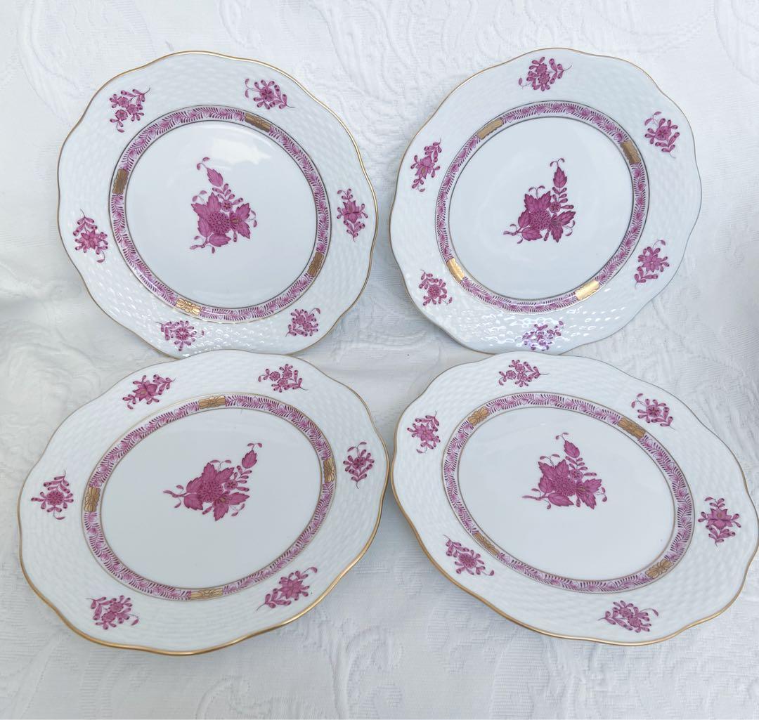 残1 ヘレンド　アポニー　プレート19センチ　4枚セット