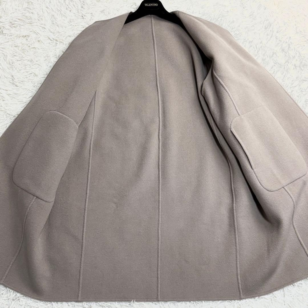 美品✨デザインワークス ノーカラーコート ダブルフェイス リバーシブル 38