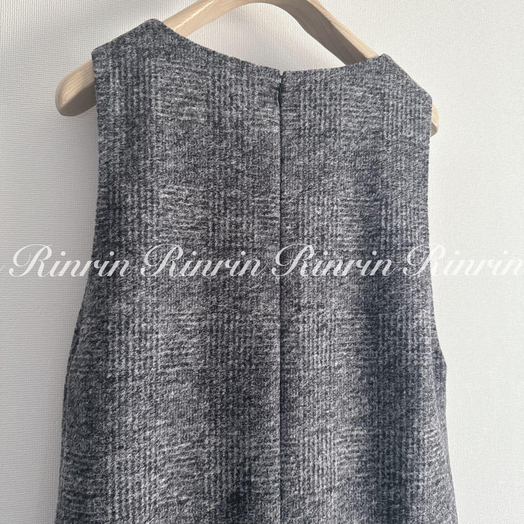 【未使用タグ付き】ANAYI グレンチェックジャンパースカート 36