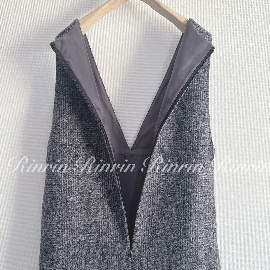 【未使用タグ付き】ANAYI グレンチェックジャンパースカート 36