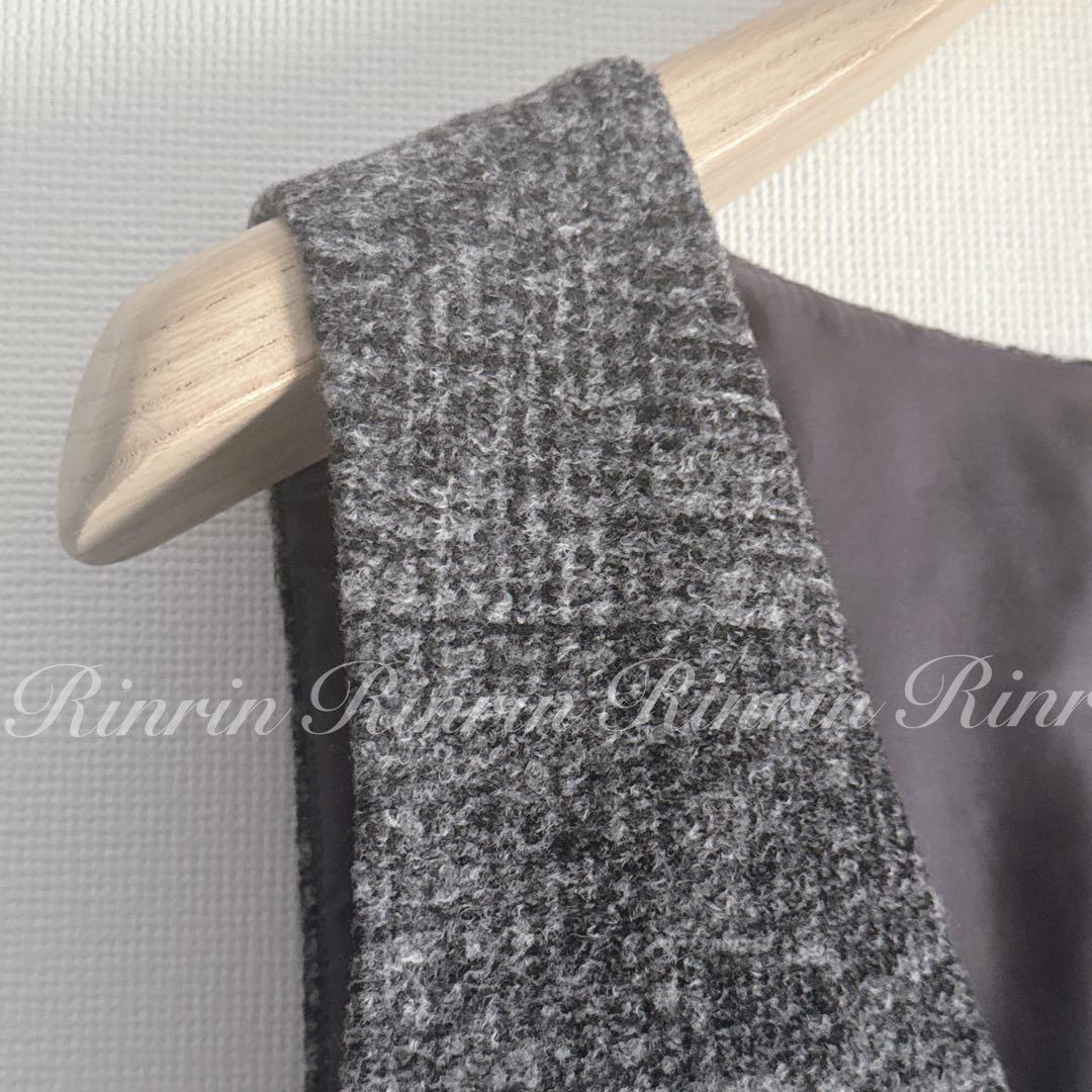 【未使用タグ付き】ANAYI グレンチェックジャンパースカート 36