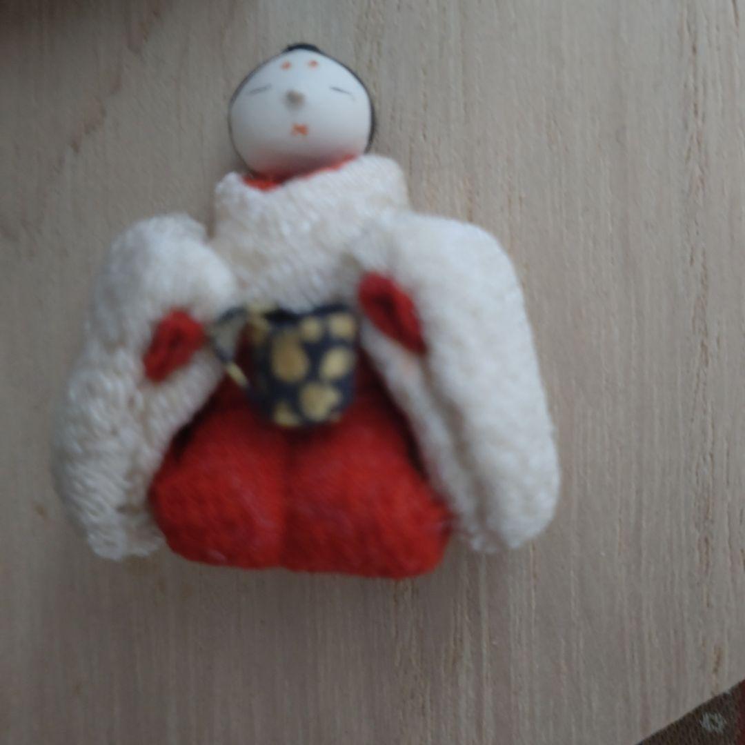 桐塑雛人形 菱形かけひな　衣裳　古布　手描き桜　桐箱付き