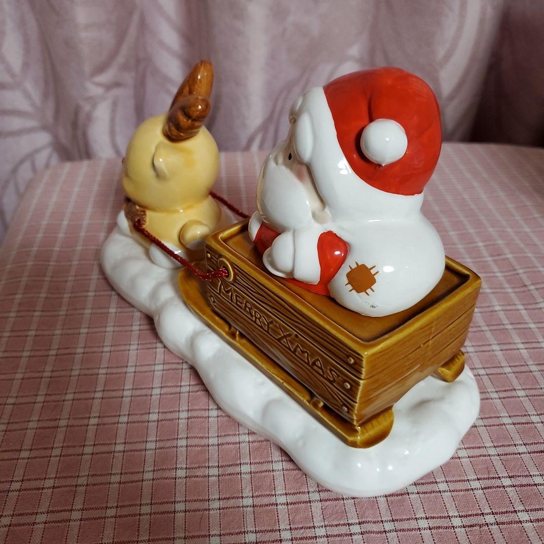 希少 昭和レトロ チムニーワールド 陶器製 置物 貯金箱 サンタ & エミリオ