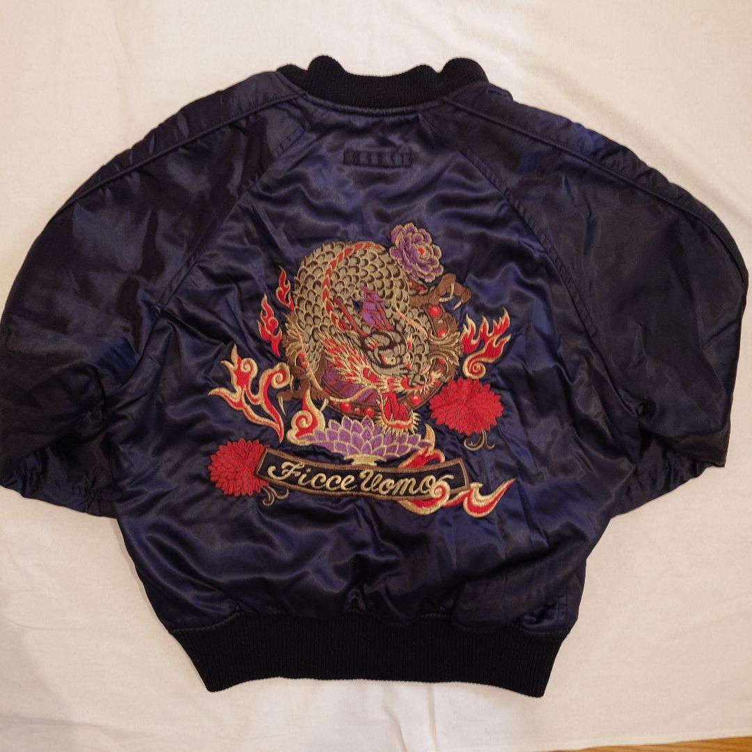 FICCE ドラゴン刺繍スカジャン 黒