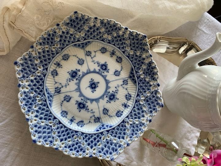 ロイヤルコペンハーゲン　透かしレースプレート3点 未使用超美品