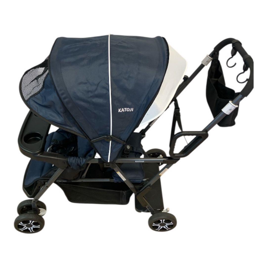 カトージ　2人でゴー スリム 2人乗り 人気ベビーカー ネイビー