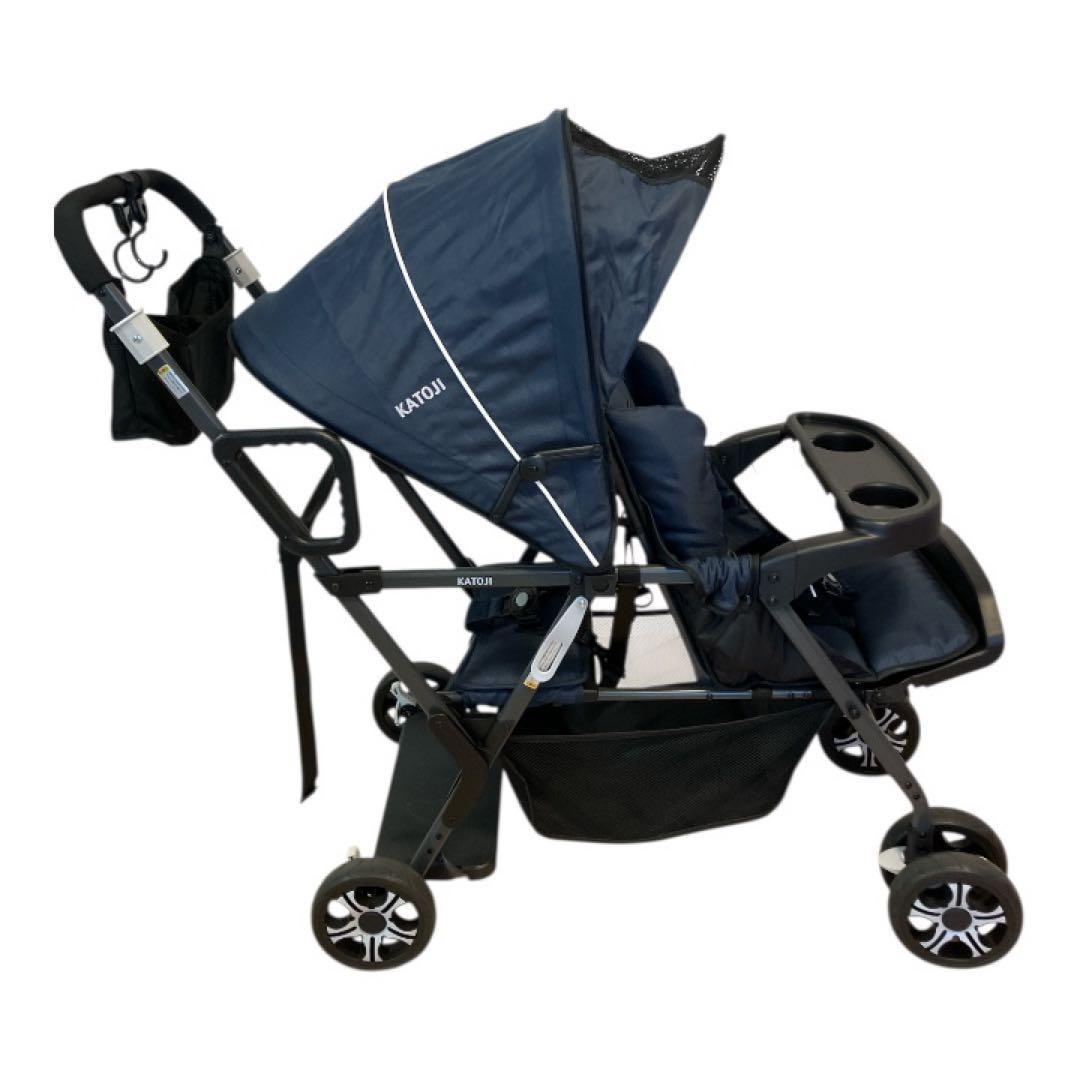 カトージ　2人でゴー スリム 2人乗り 人気ベビーカー ネイビー