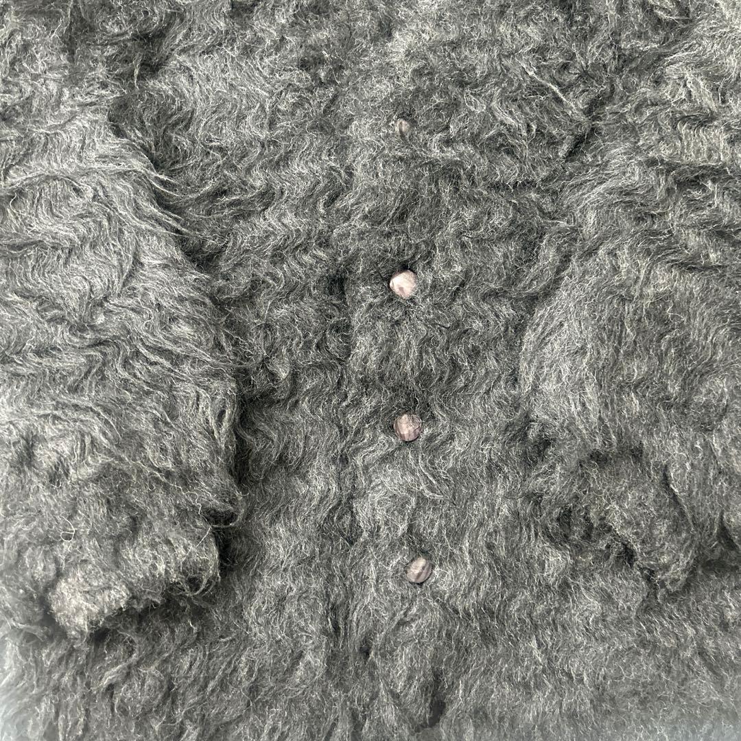 soerte ウールブレンドボリュームシャギーニットカーディガン