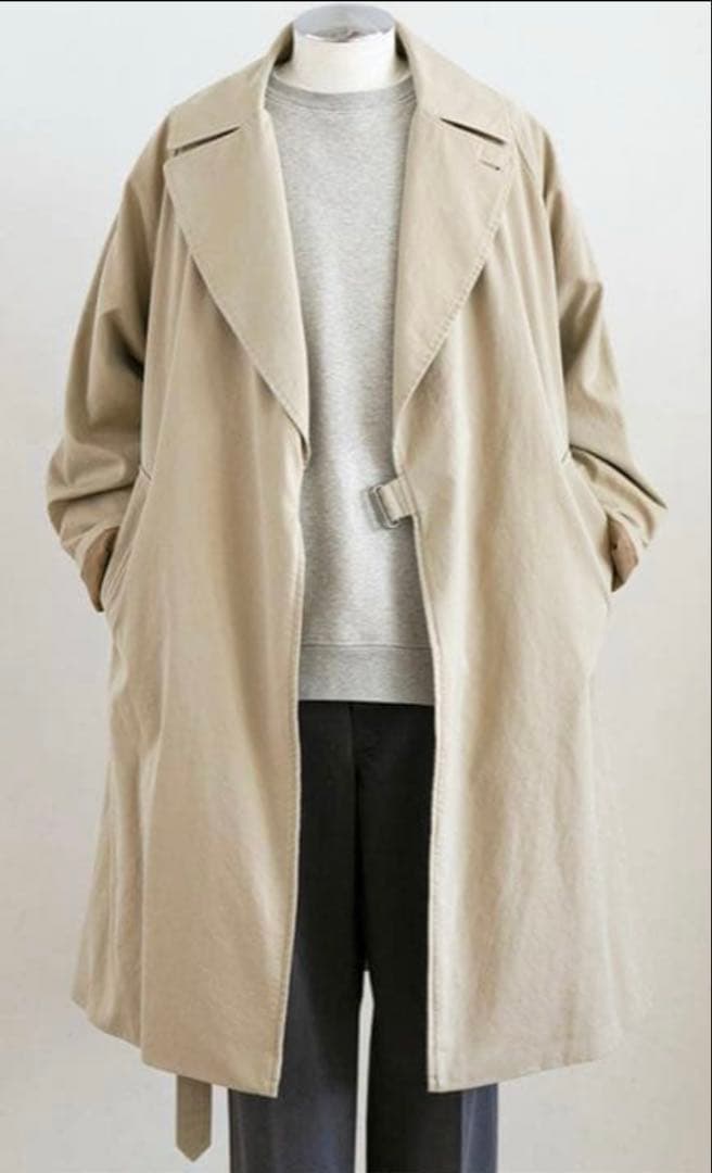 COMOLI 21aw ウォッシュドタイロッケンコート size3