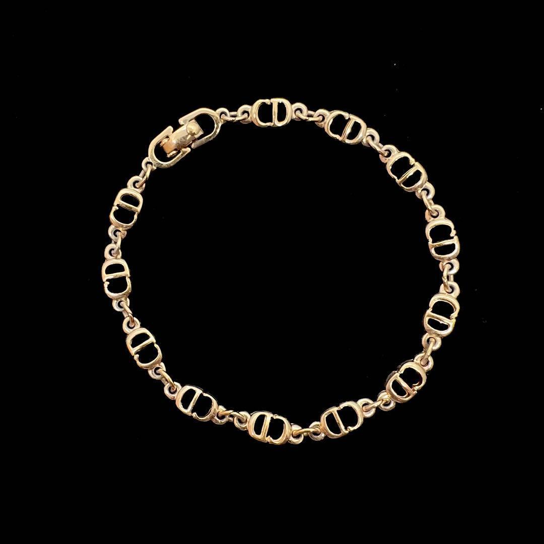 美品✨クリスチャン ディオール ネックレス ゴールド ラインストーン CDロゴ