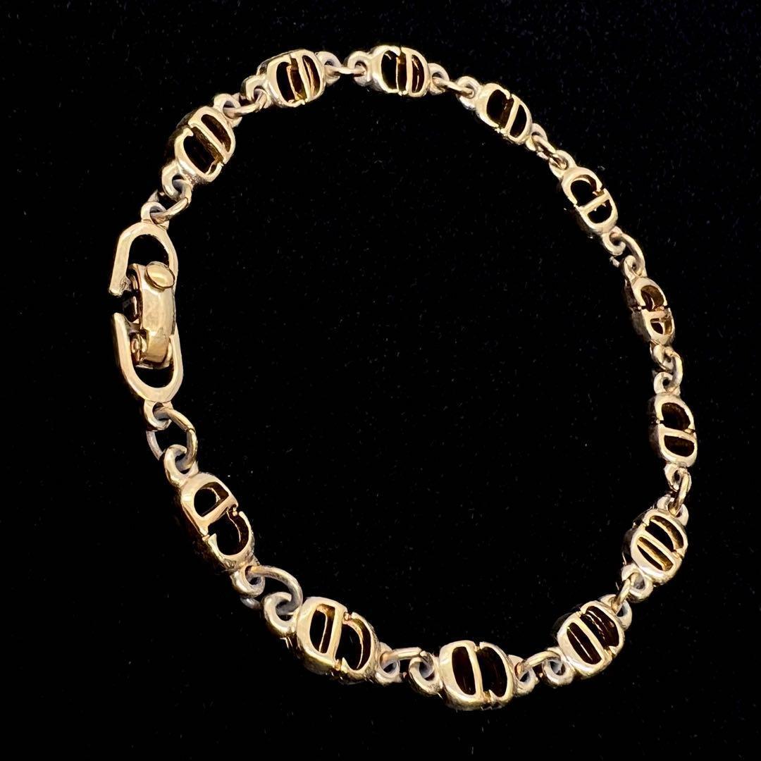 美品✨クリスチャン ディオール ネックレス ゴールド ラインストーン CDロゴ