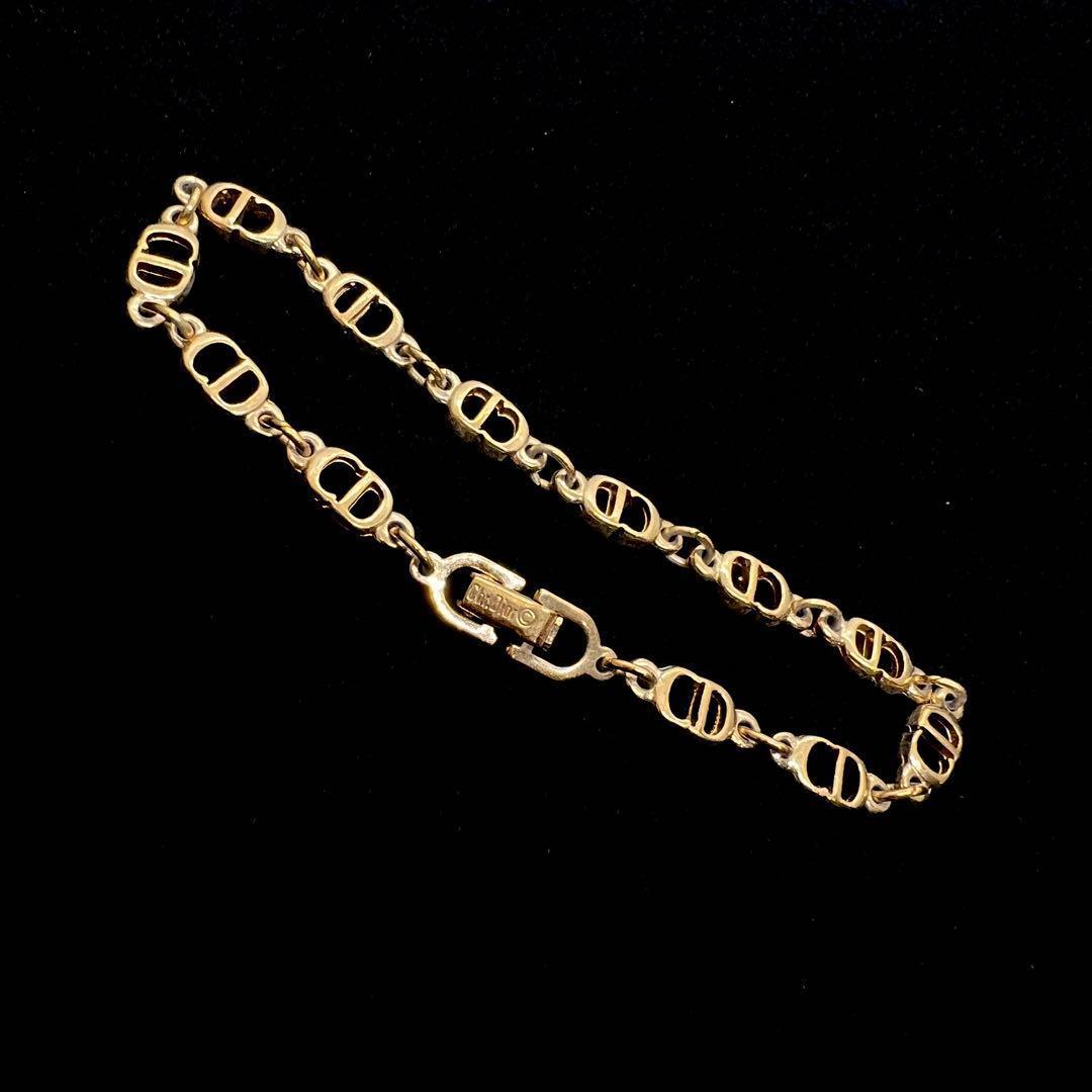 美品✨クリスチャン ディオール ネックレス ゴールド ラインストーン CDロゴ