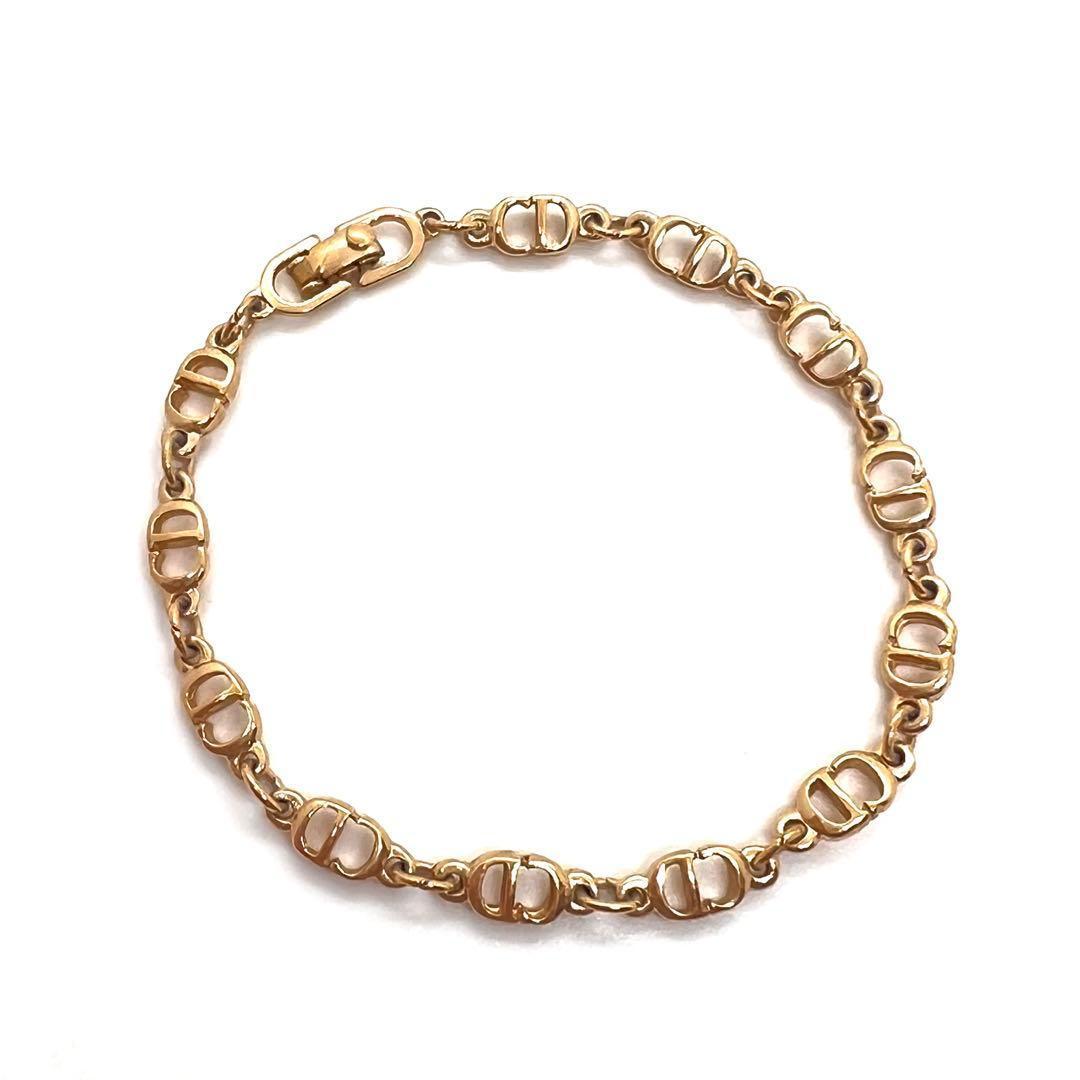 美品✨クリスチャン ディオール ネックレス ゴールド ラインストーン CDロゴ