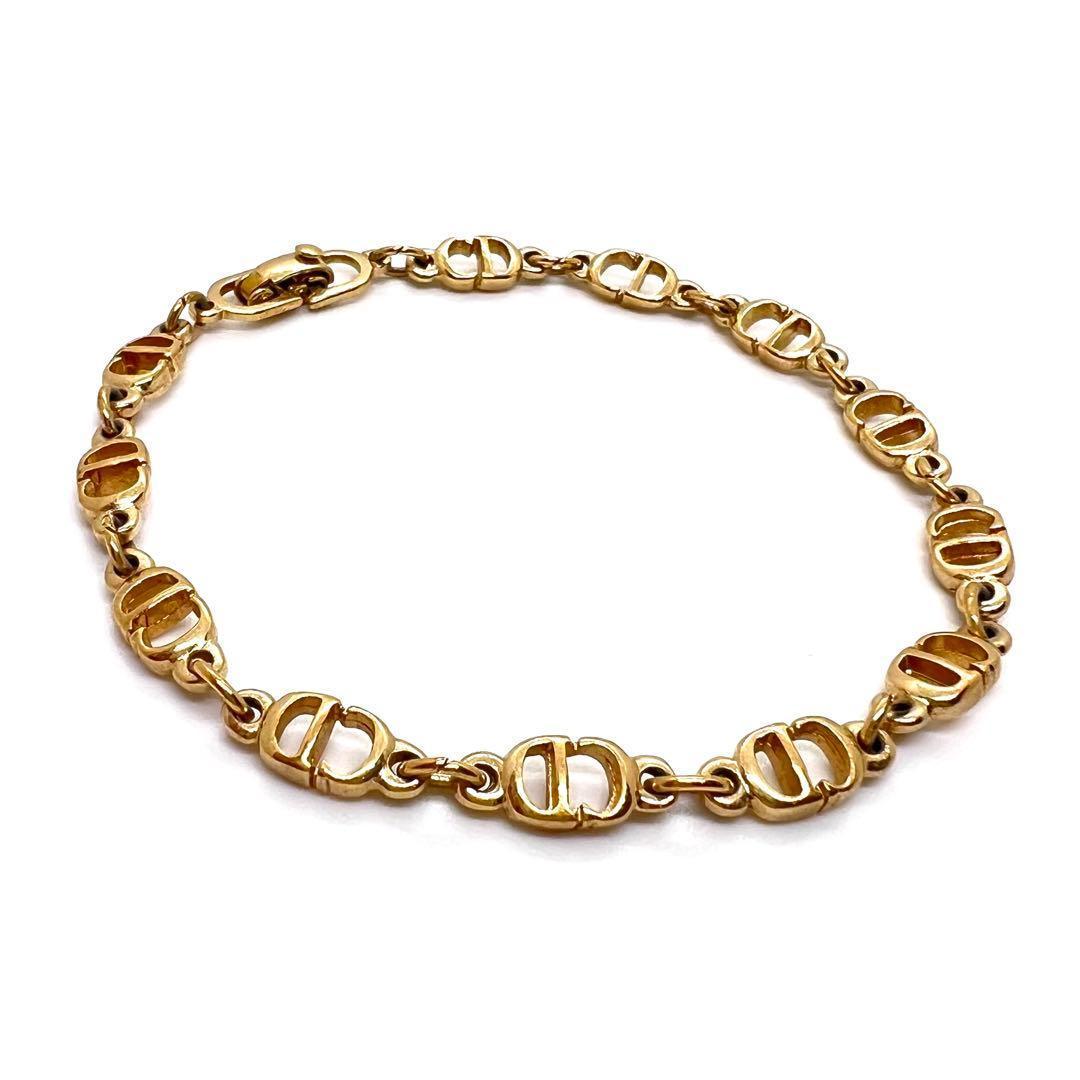 美品✨クリスチャン ディオール ネックレス ゴールド ラインストーン CDロゴ