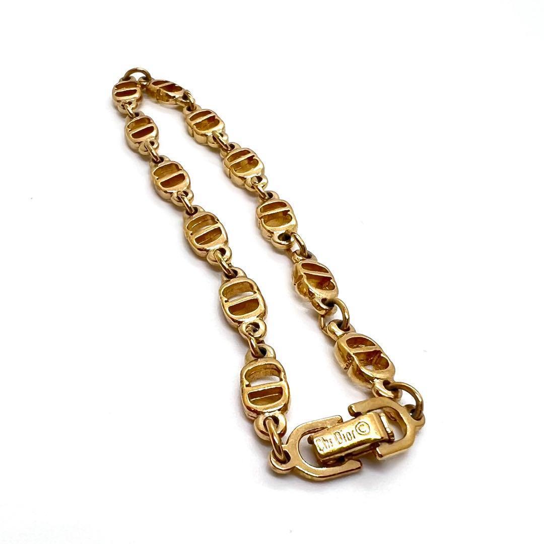 美品✨クリスチャン ディオール ネックレス ゴールド ラインストーン CDロゴ