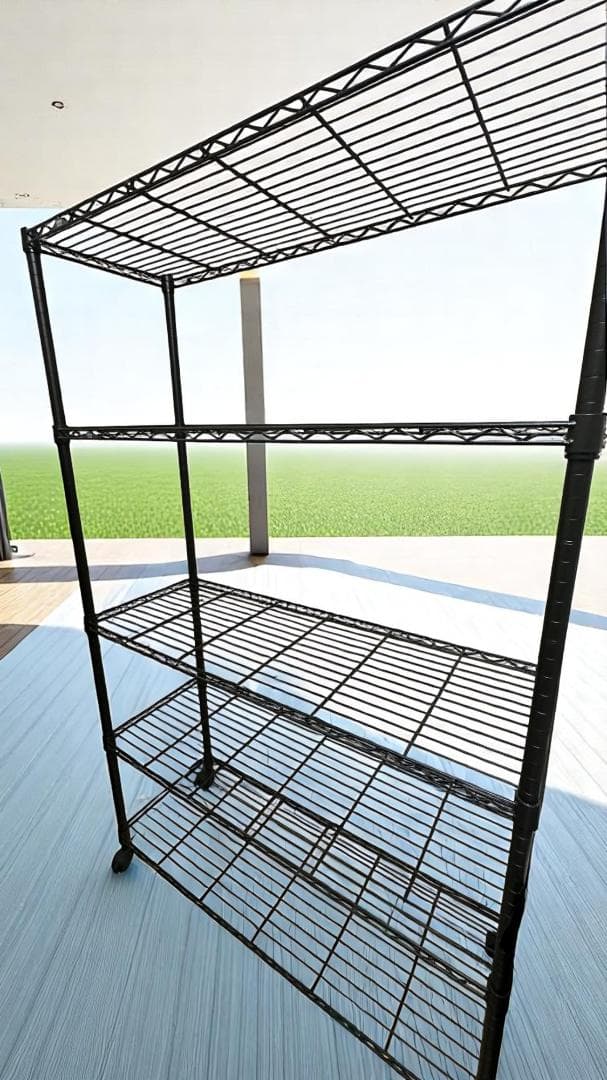 Luminous Noir スチールラック 5段 ブラック 111×41×178