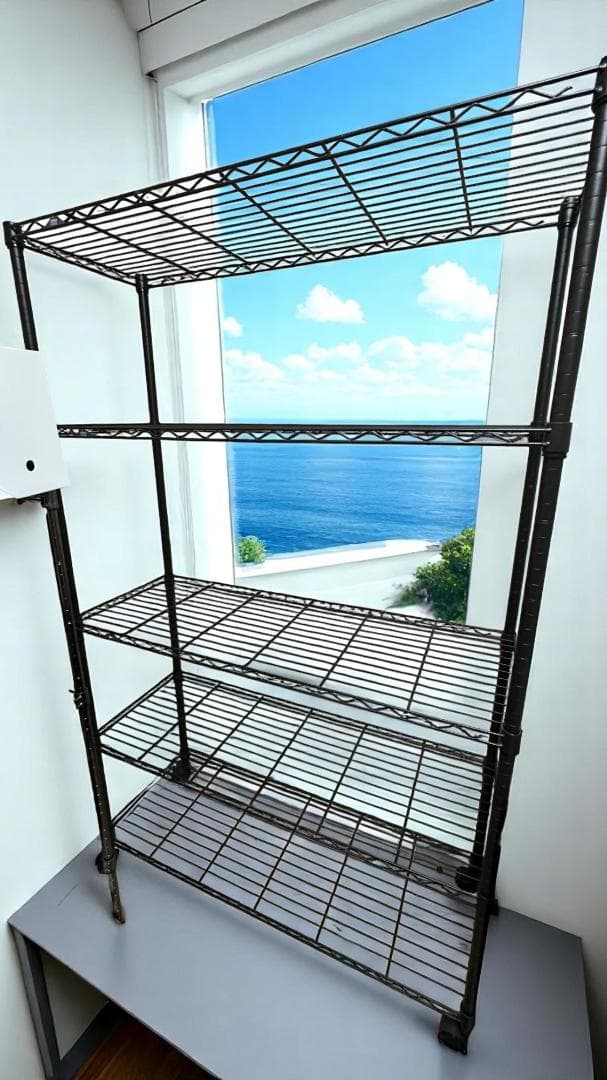 Luminous Noir スチールラック 5段 ブラック 111×41×178