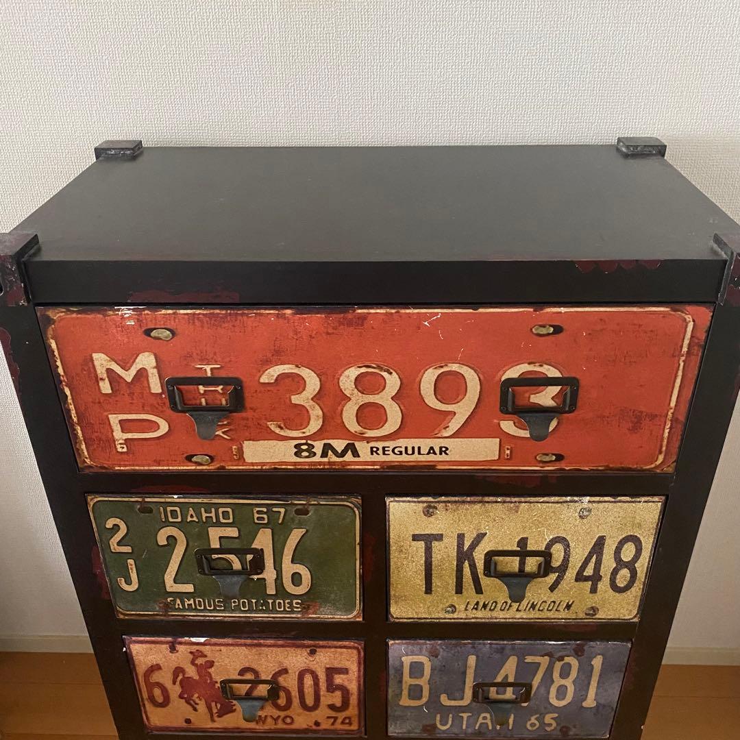 キャスター付き　チェスト　棚　キャビネット　インダストリアル　収納　引出し