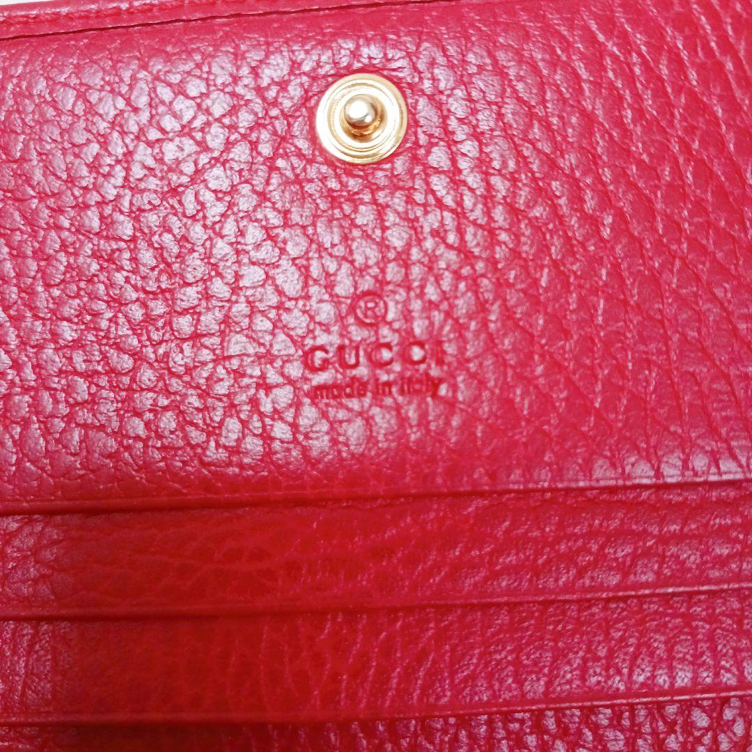 GUCCI グッチ マーモント 2つ折り財布 レッド レディース