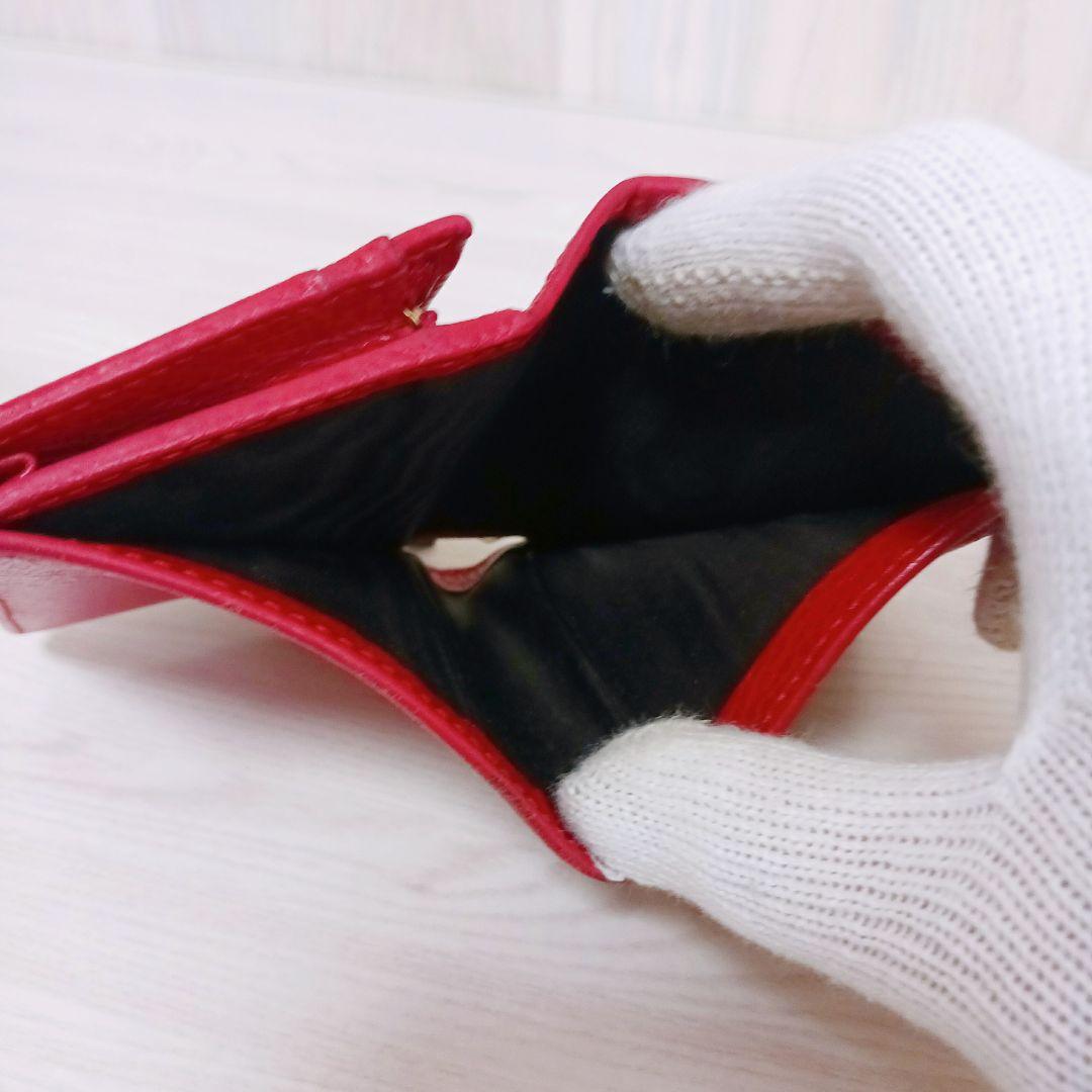 GUCCI グッチ マーモント 2つ折り財布 レッド レディース