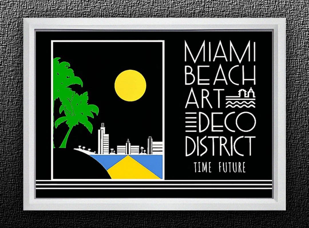 マイアミビーチ・ピンクドラゴン【A4サイズ写真ポスターフレーム付き３点セット】