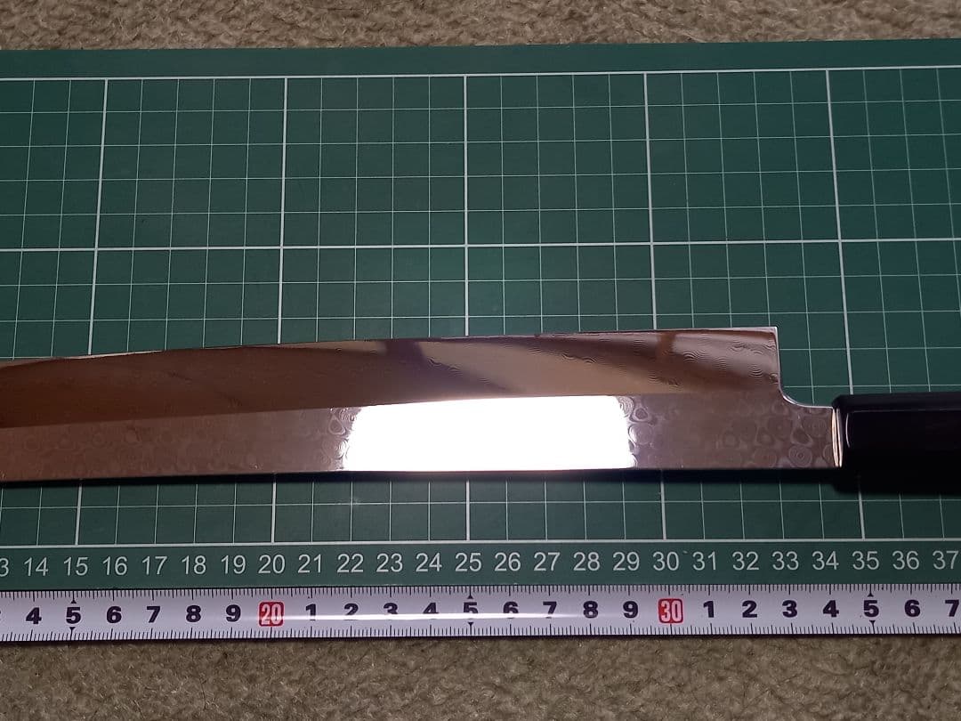 あ*ん様 コアレス　ダマスカス　先丸　柳刃　包丁　黒檀柄　尺一　330