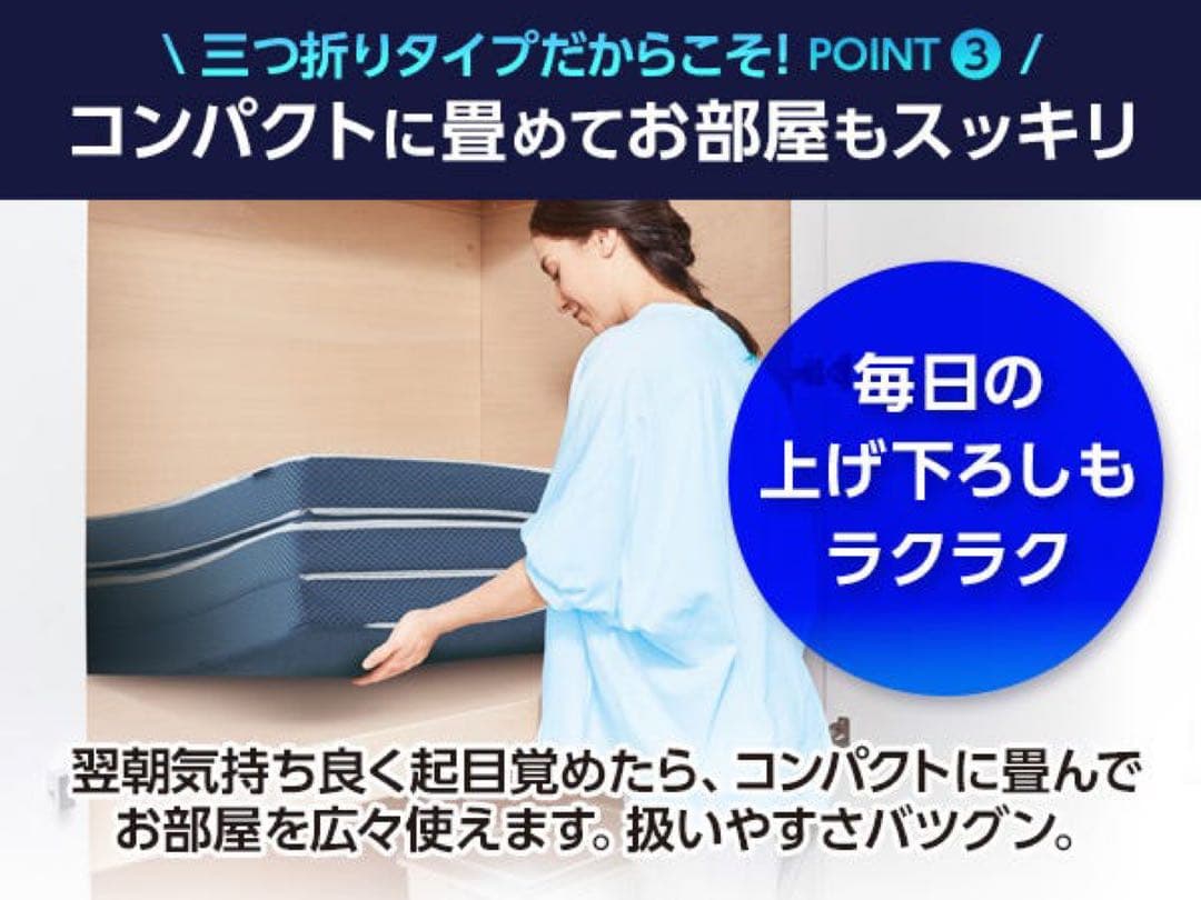 【最安値】送料込み！新品未使用トゥルースリーパーエアフリー三つ折りタイプ