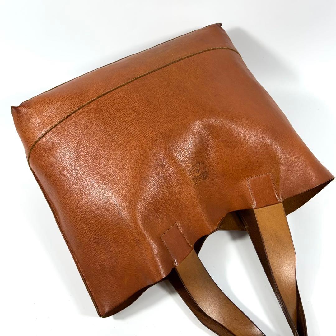 ✨希少 美品✨イルビゾンテ トートバッグ A4可 レザー ヤキヌメ ブラウン 茶