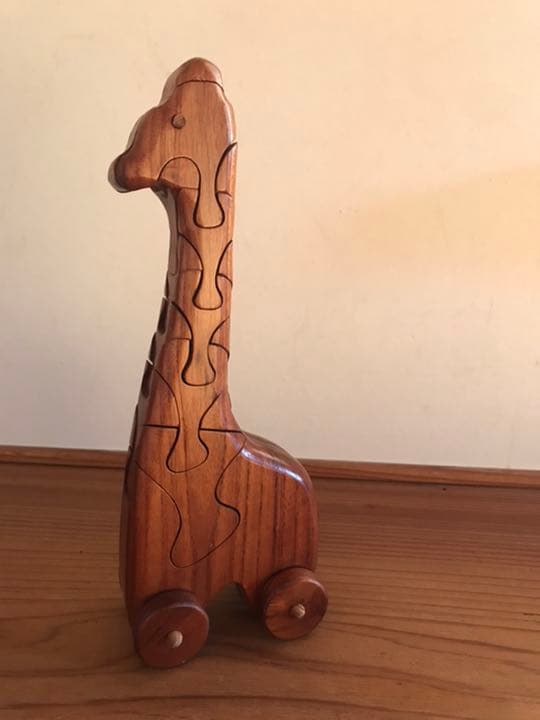 きりん☆パズル☆オブジェ☆木製☆おもちゃ☆置き物☆インテリア☆知育玩具