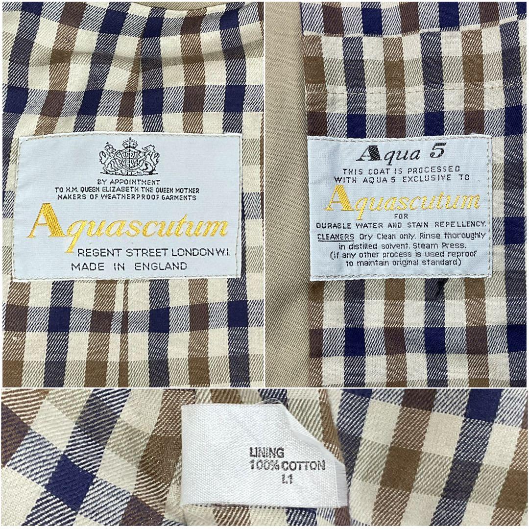 大きいサイズ✨L✨アクアスキュータム　トレンチコート　Aqua5　ベージュ　英国