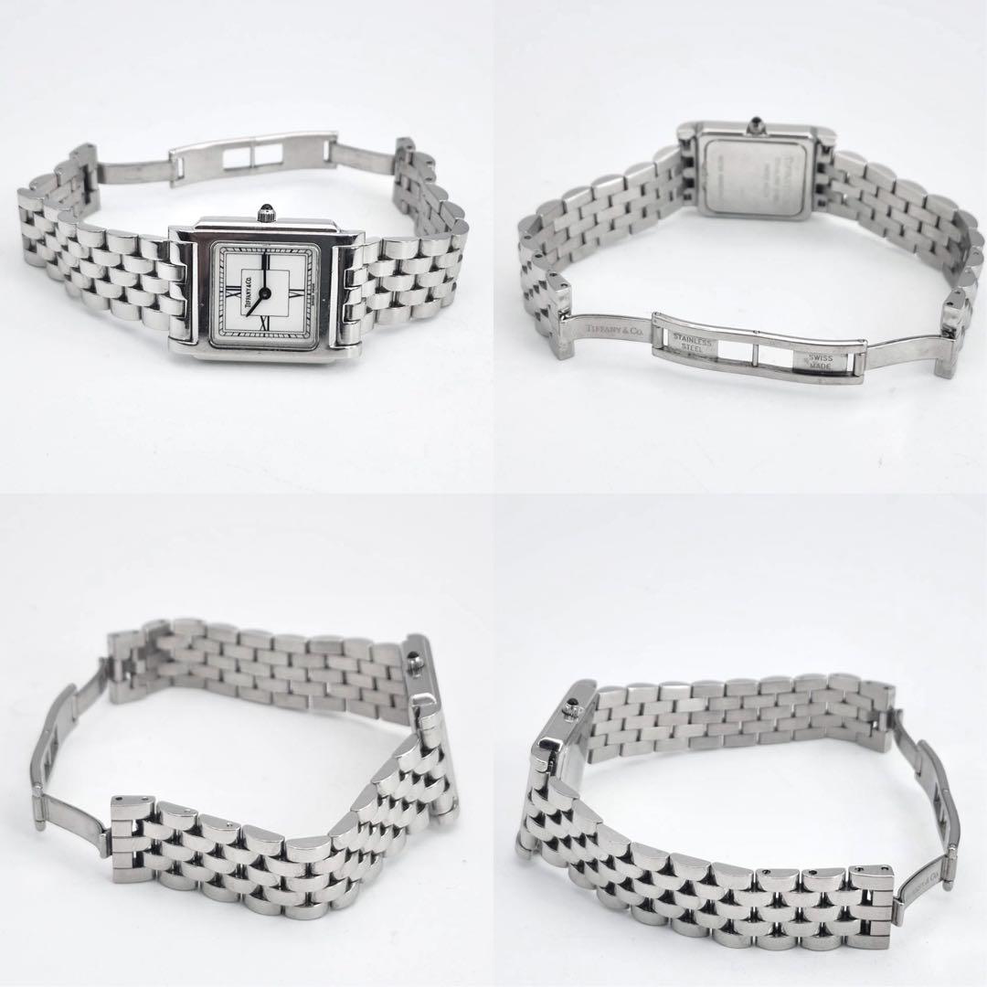 TIFFANY&CO. クラシック　腕時計　スクエア　ローマン　純正SSベルト