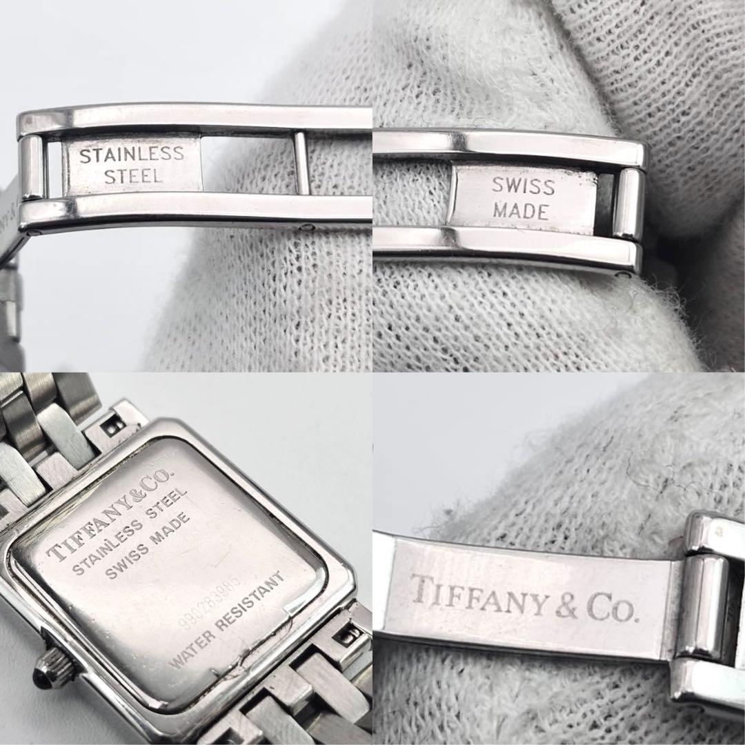 TIFFANY&CO. クラシック　腕時計　スクエア　ローマン　純正SSベルト