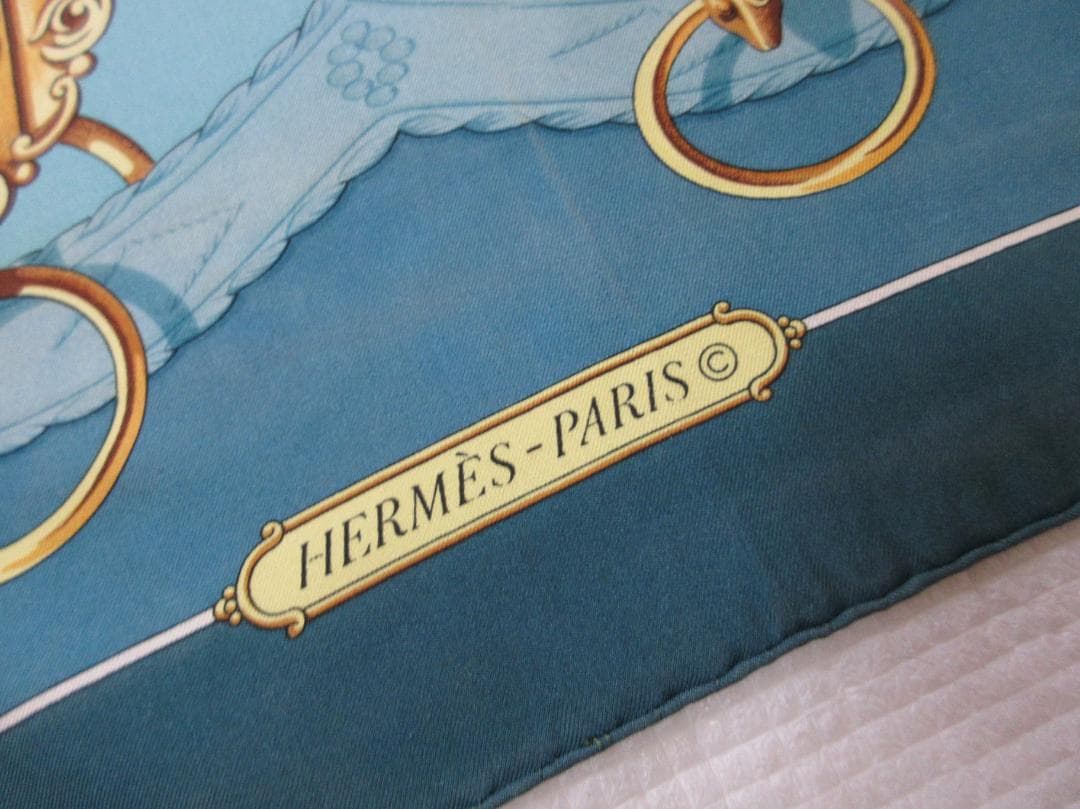 (O-25)HERME'Sエルメス大判スカーフカレ90シルクリフトプロフィール