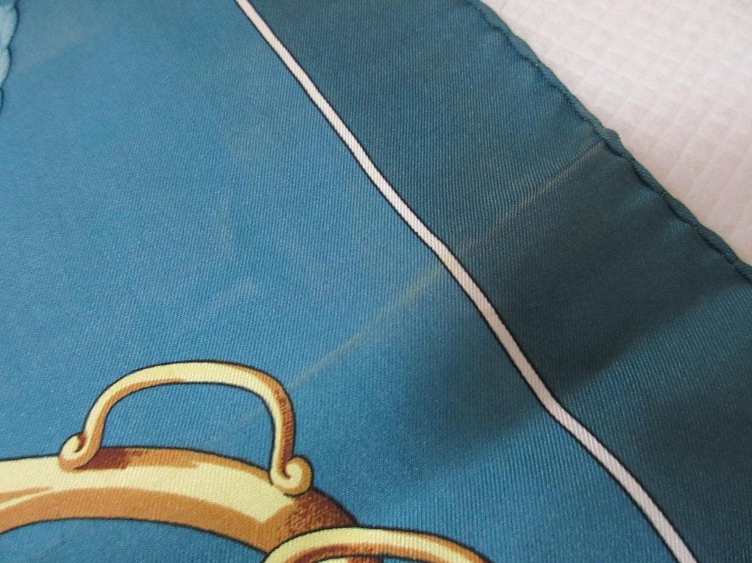 (O-25)HERME'Sエルメス大判スカーフカレ90シルクリフトプロフィール