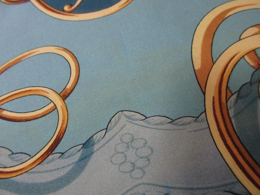 (O-25)HERME'Sエルメス大判スカーフカレ90シルクリフトプロフィール