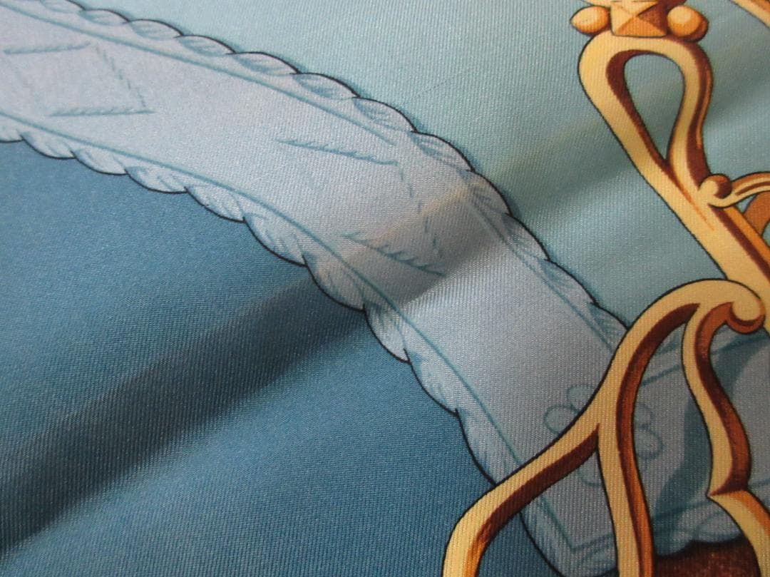 (O-25)HERME'Sエルメス大判スカーフカレ90シルクリフトプロフィール