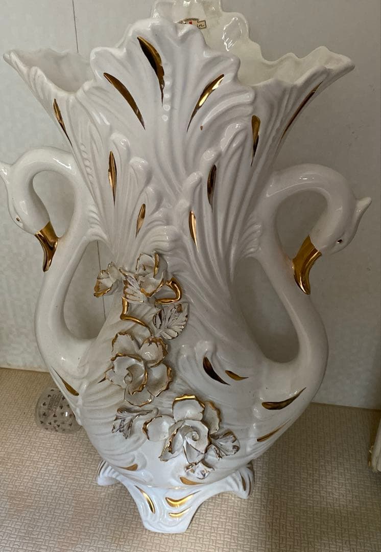 Demain スワン型花瓶 ホワイトさ/約71cm