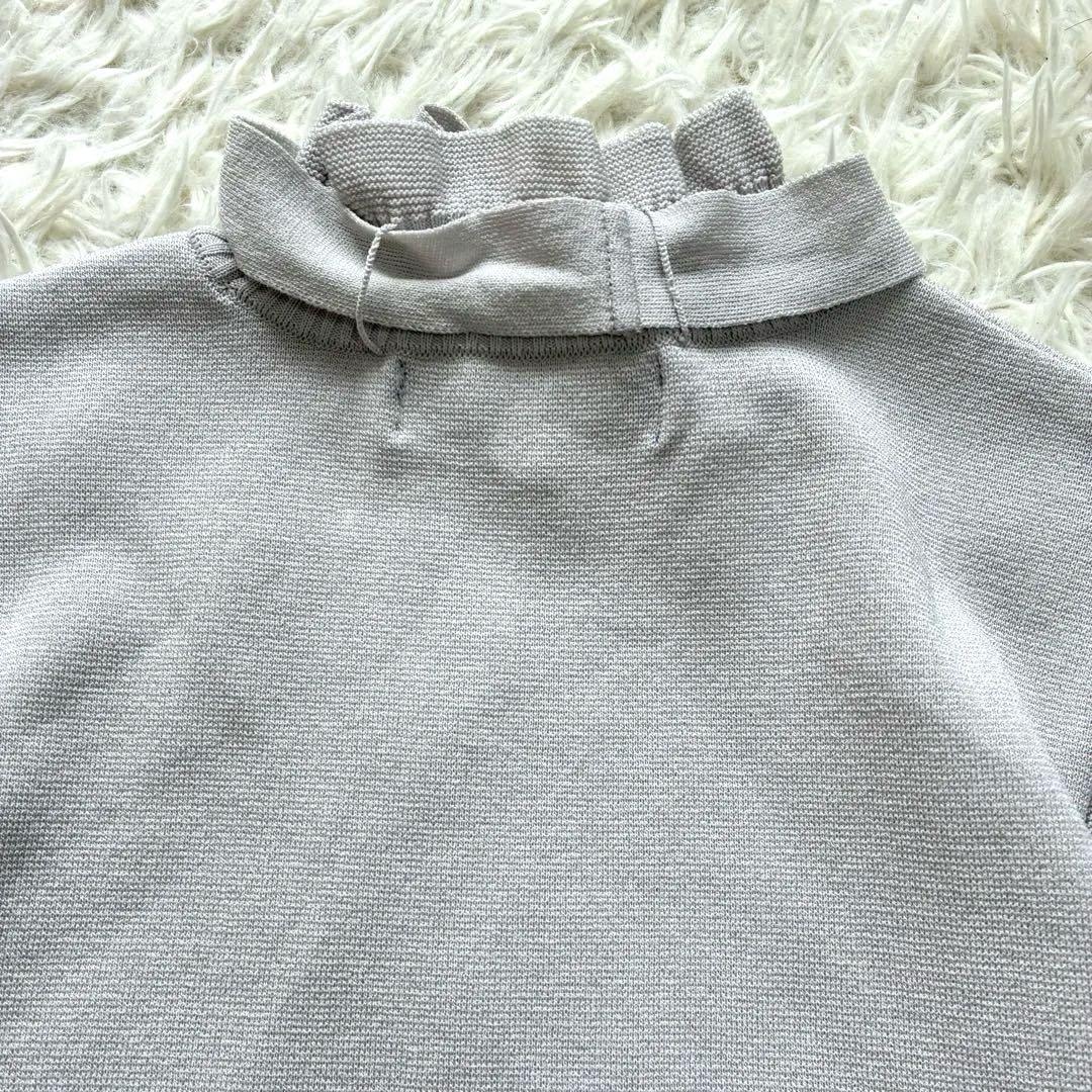 美品✨エムズグレイシー 22年モデル フリル ニット ボウタイ リボン グレー