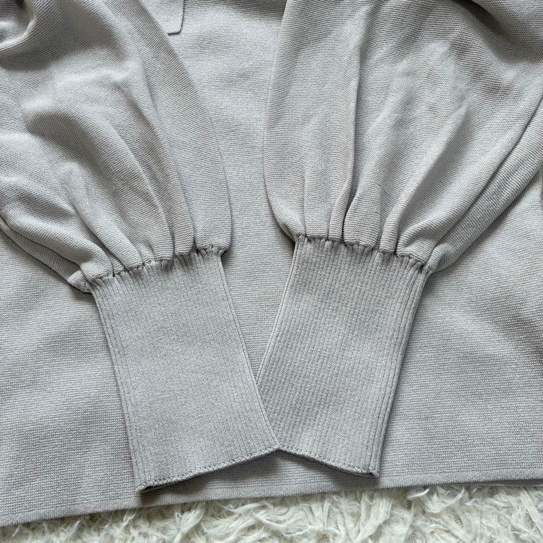 美品✨エムズグレイシー 22年モデル フリル ニット ボウタイ リボン グレー