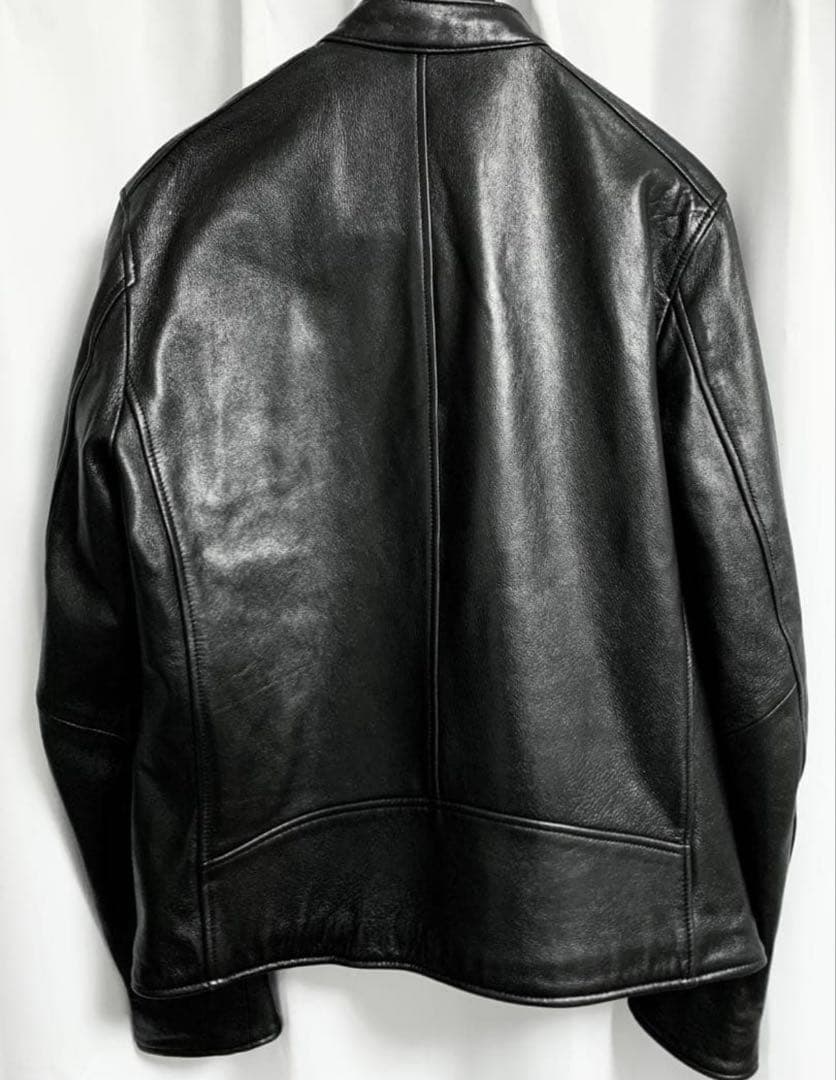 Lサイズ◎NANO UNIVERSE 羊革 滑らかラムレザー シングルライダース