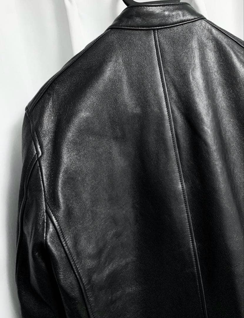 Lサイズ◎NANO UNIVERSE 羊革 滑らかラムレザー シングルライダース