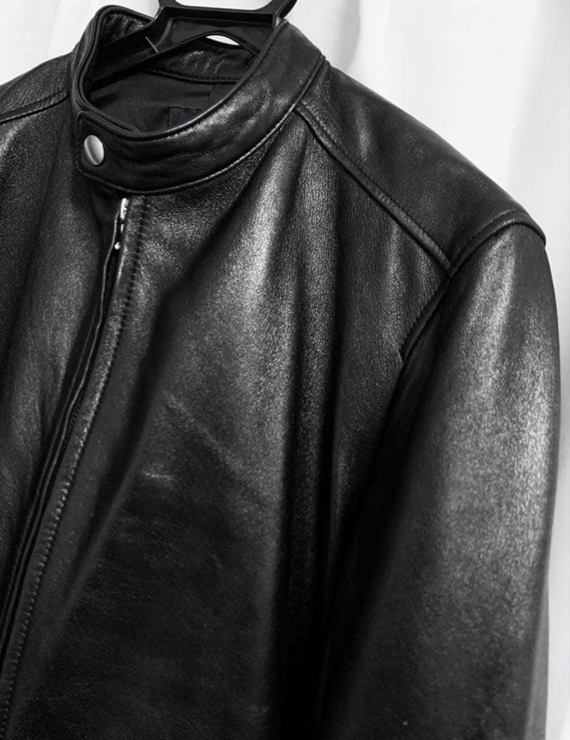 Lサイズ◎NANO UNIVERSE 羊革 滑らかラムレザー シングルライダース