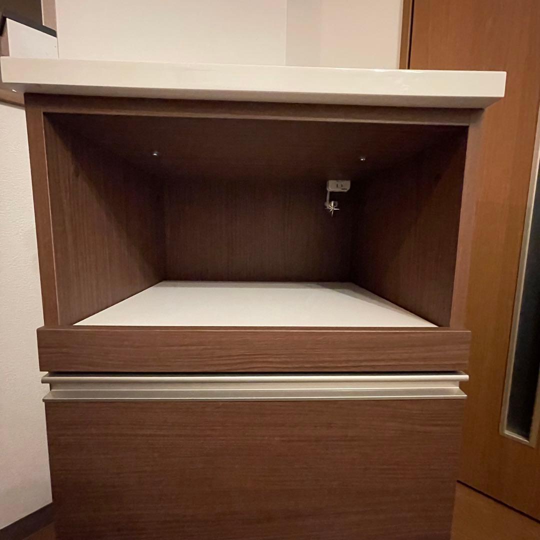 【美品】ニトリ キッチン収納カウンター 22年製 コンセント付き 木目調